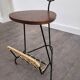 Small side table, magazine rack and ashtray in iron and teak, Denmark, 1950.