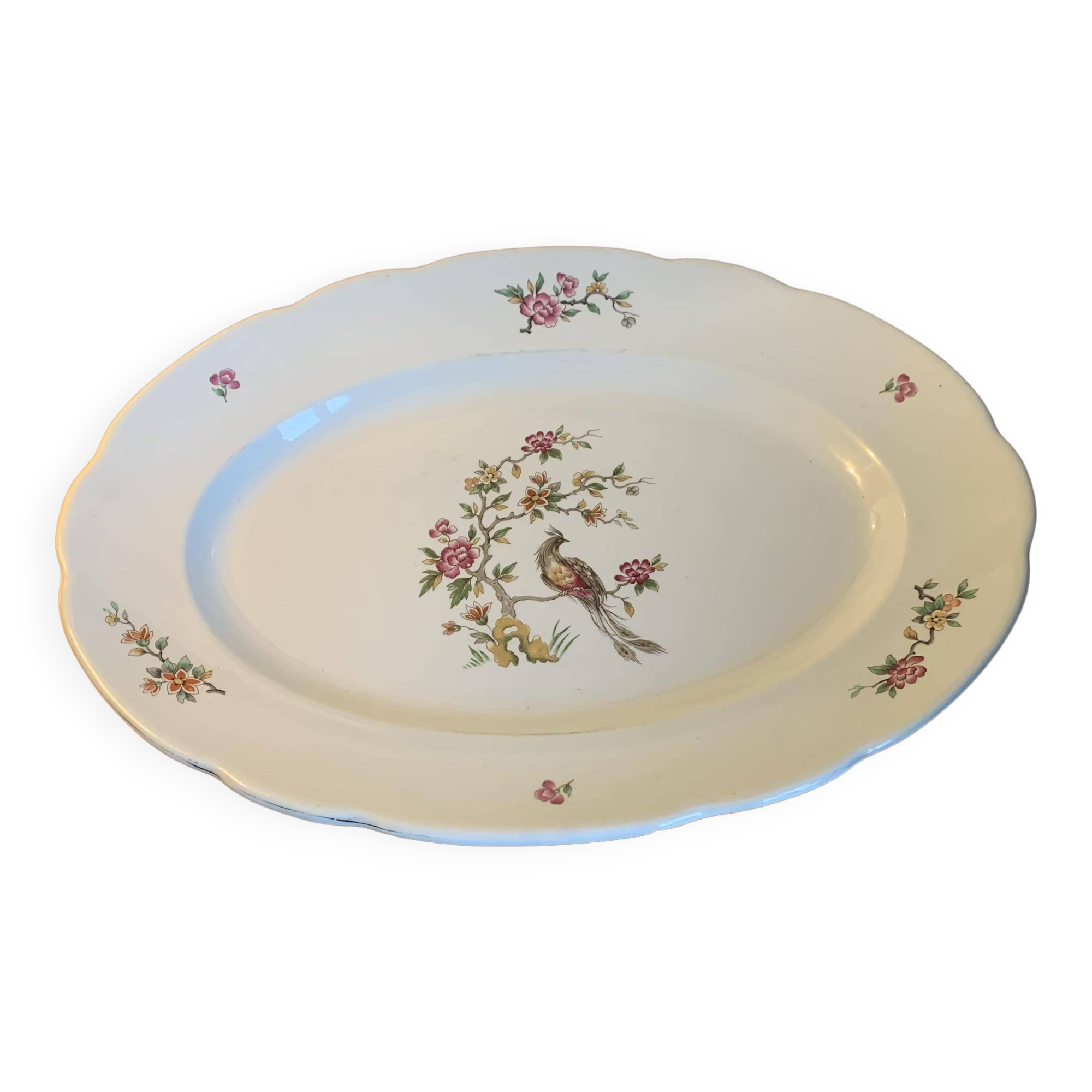 Plat de service oval Digoin Sarreguemines