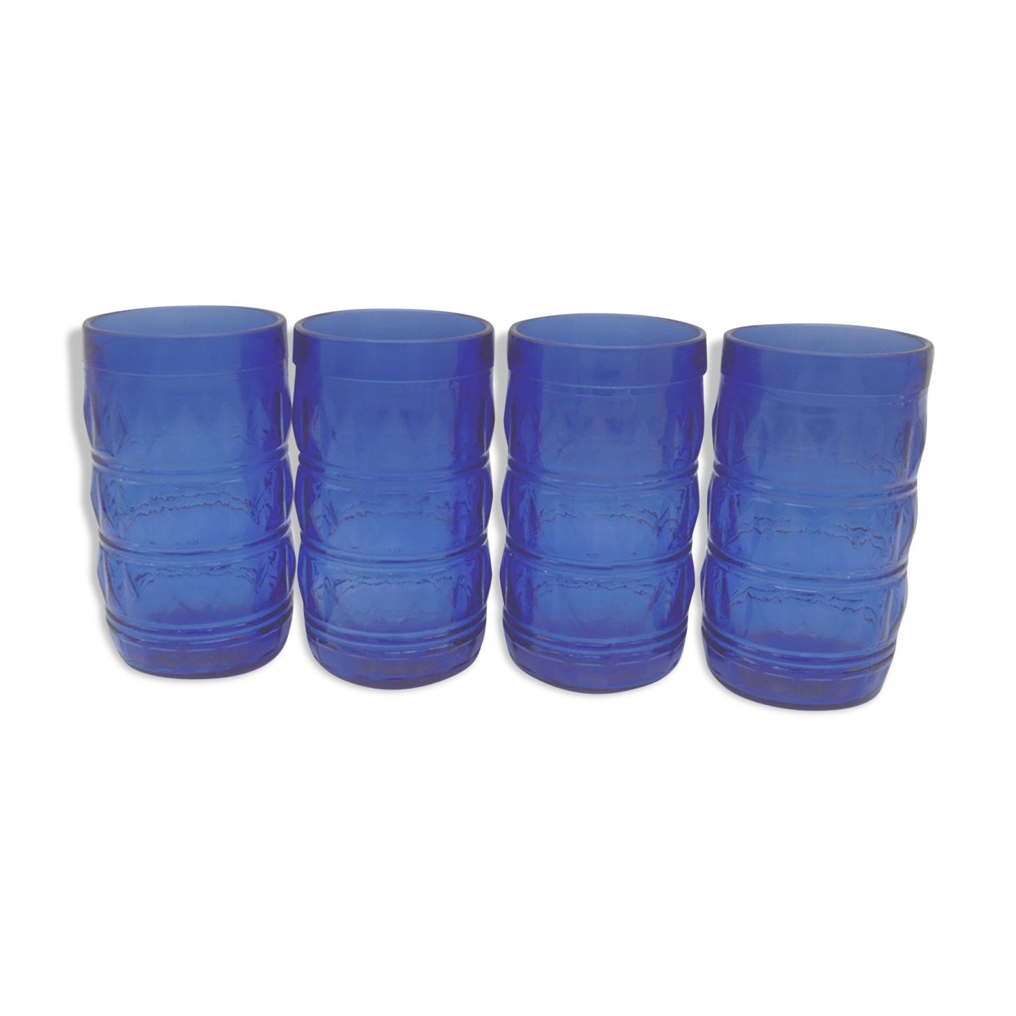 Lot of 4 blue glasses