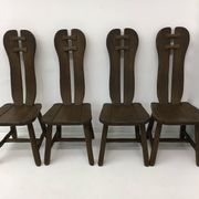 Set of 4 Belgian Brutalist Dining Chairs from De Puydt, 1970’s