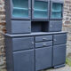 Vintage Mado sideboard, grey restyled, blue interior, 50s