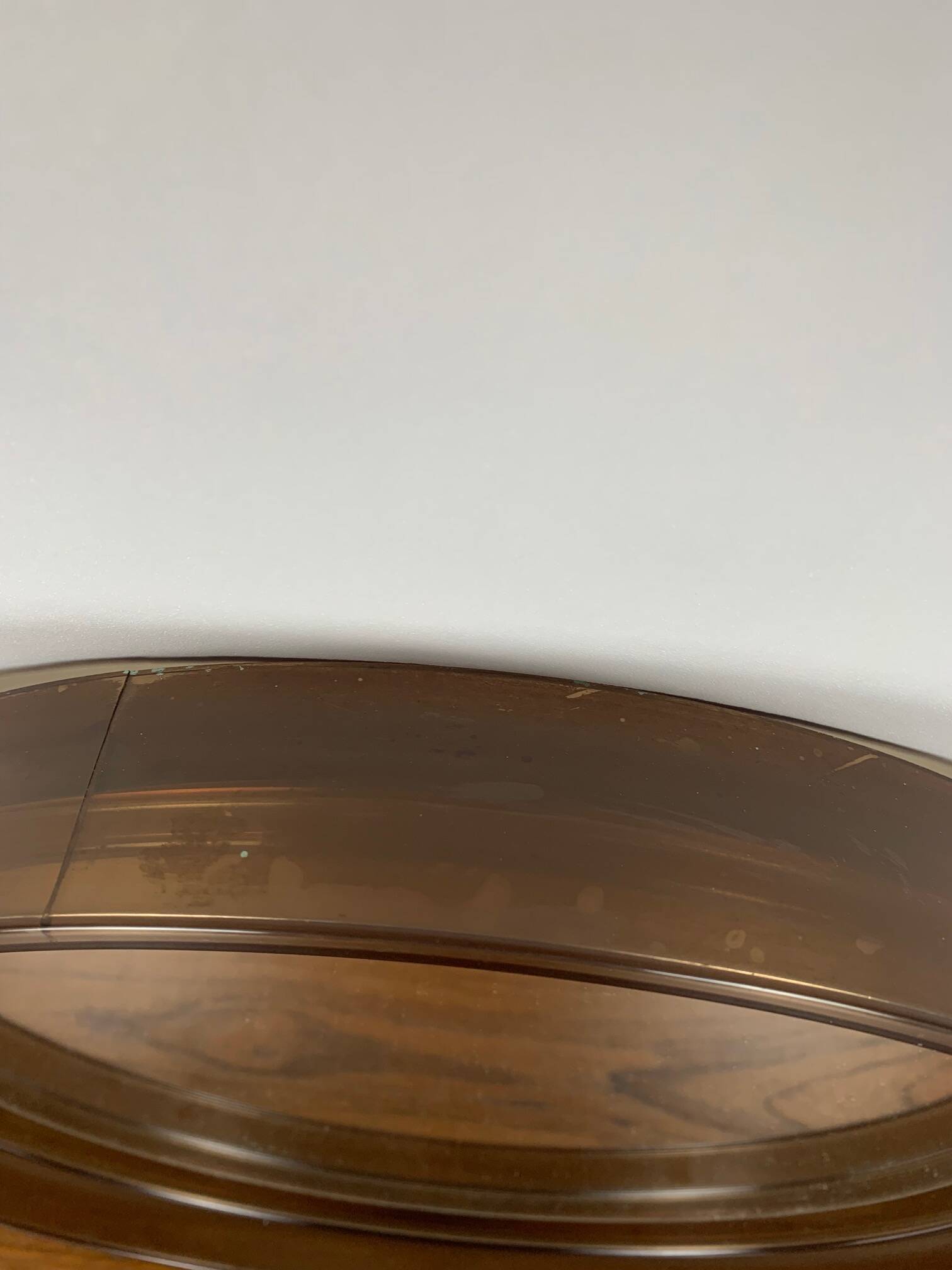 Round Smoked Plexiglas Mirror – GILAC n°1813 – Vintage 1970s