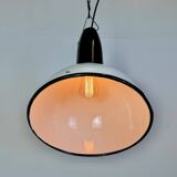Industrial Soviet White Enamel Pendant Lamp, 1960s