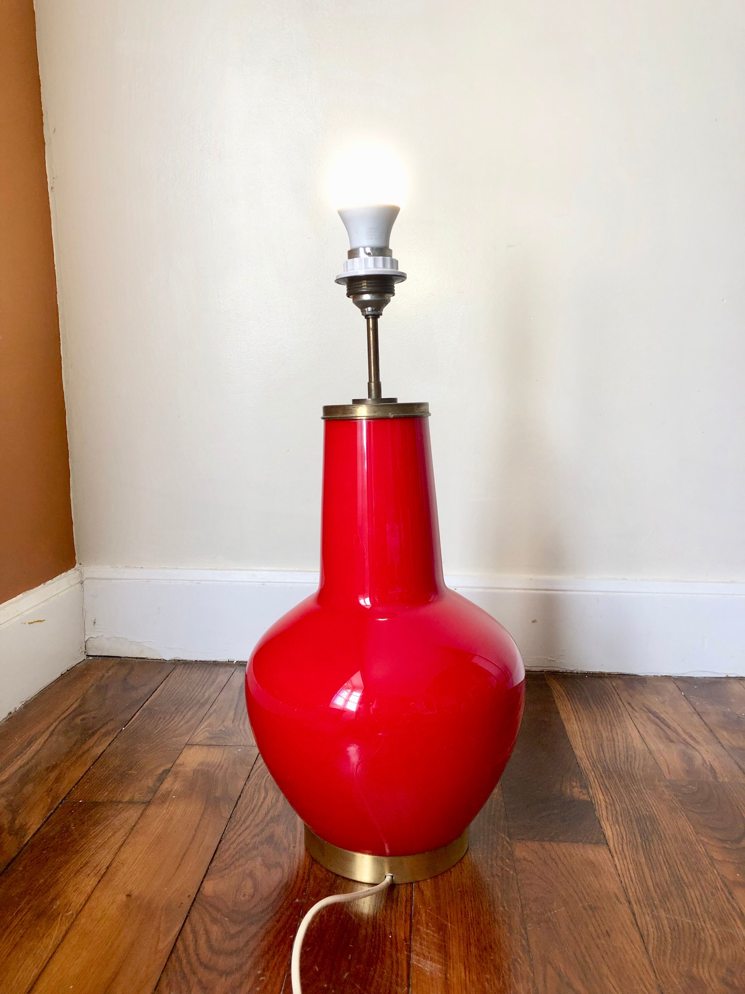 Backlit red lamp foot 1980