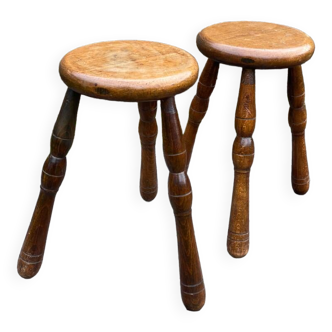 Pair of vintage chalet stools.