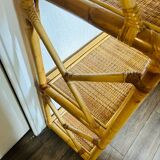Vintage bamboo rattan shelf bookcase