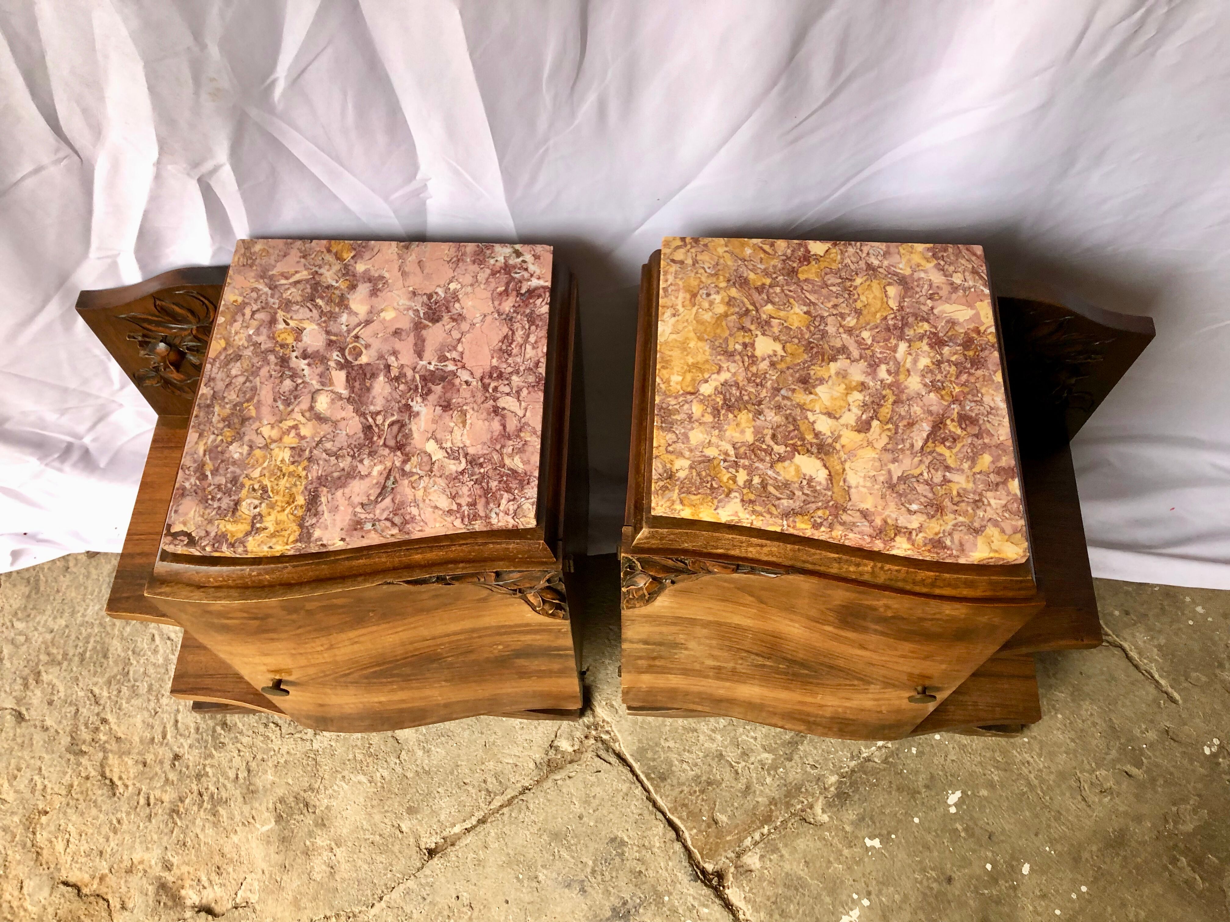 Pair of Art Deco bedside furniture