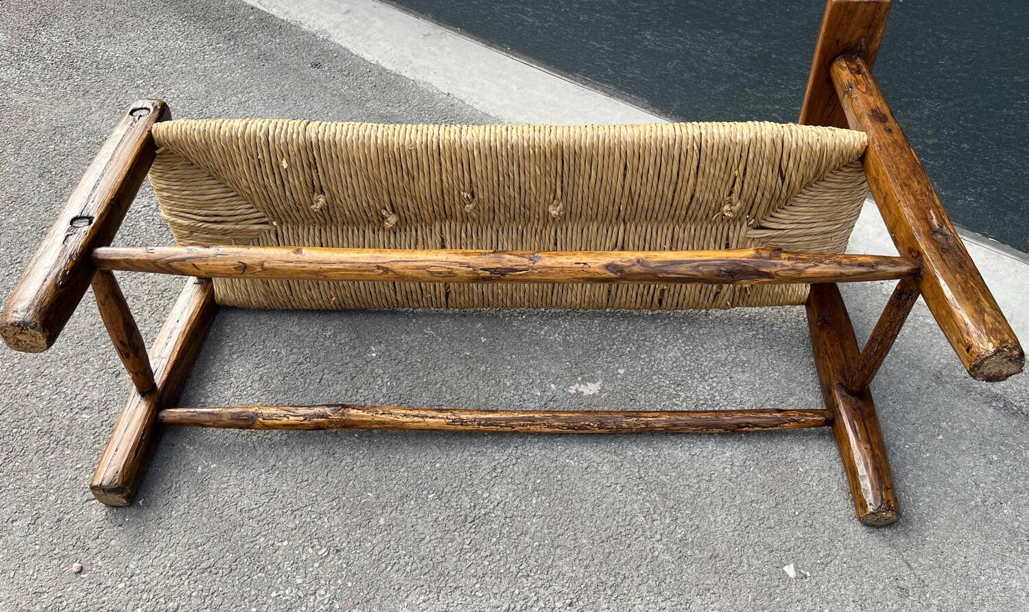 Straw bench from the 50s/60s
