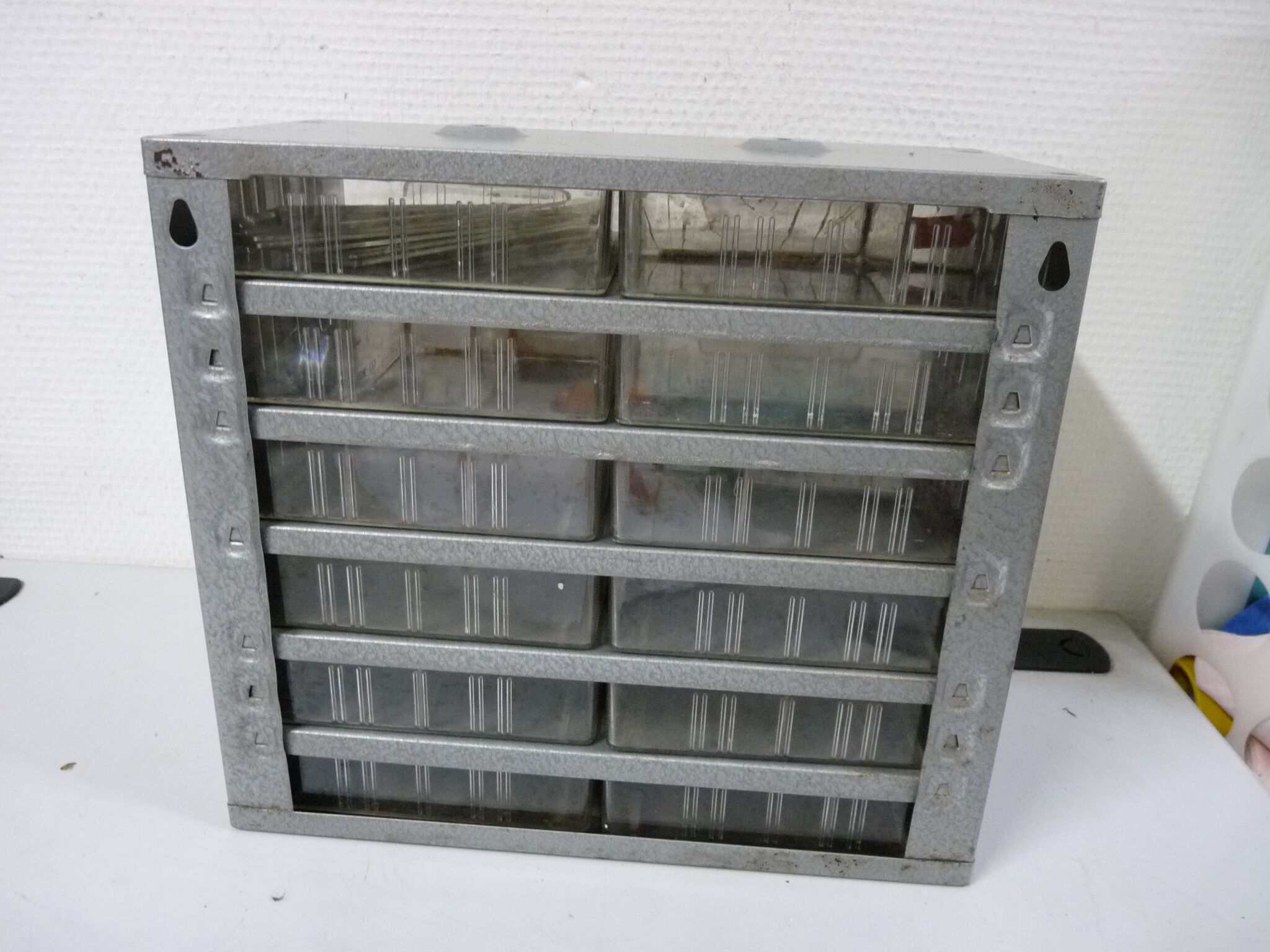 Storage locker with drawer for workshop