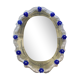 Early 21st century venetian oval floreal hand-carving mirror in murano glass
