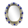 Miroir ovale vénitien du début du 21ème siècle en verre de Murano