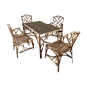 Ensemble de table et 4 chaises en bambou