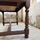 19th century oval solid oak table