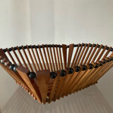 Duo of vintage wooden baskets