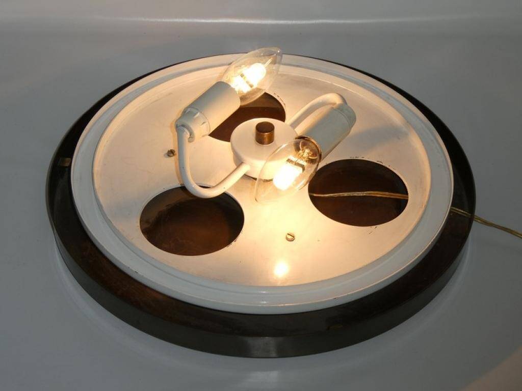 Large vintage white glass lamp model LT300 by Carlo Nason for Mazzega.