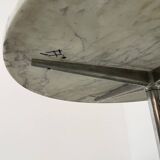 60s marble table with chrome cross base