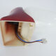 Vintage wall lamp in burgundy pvc and globe in white opaline. Year 70