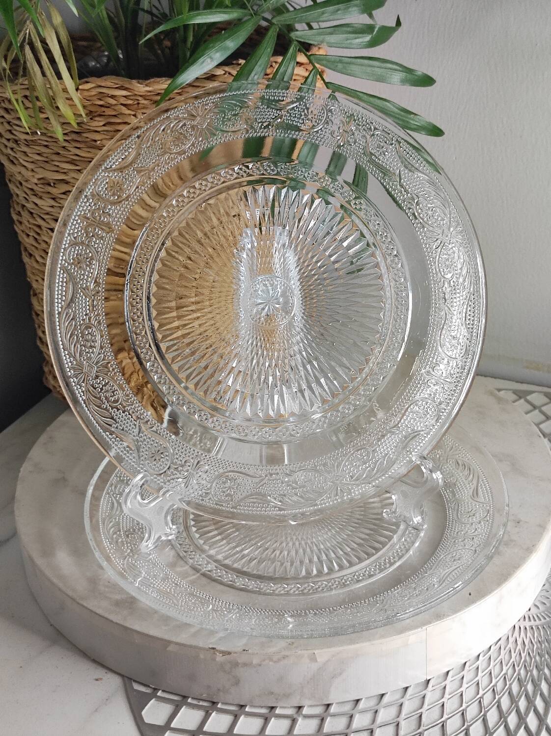 Clear dessert plates