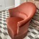 Pink velvet toad armchair