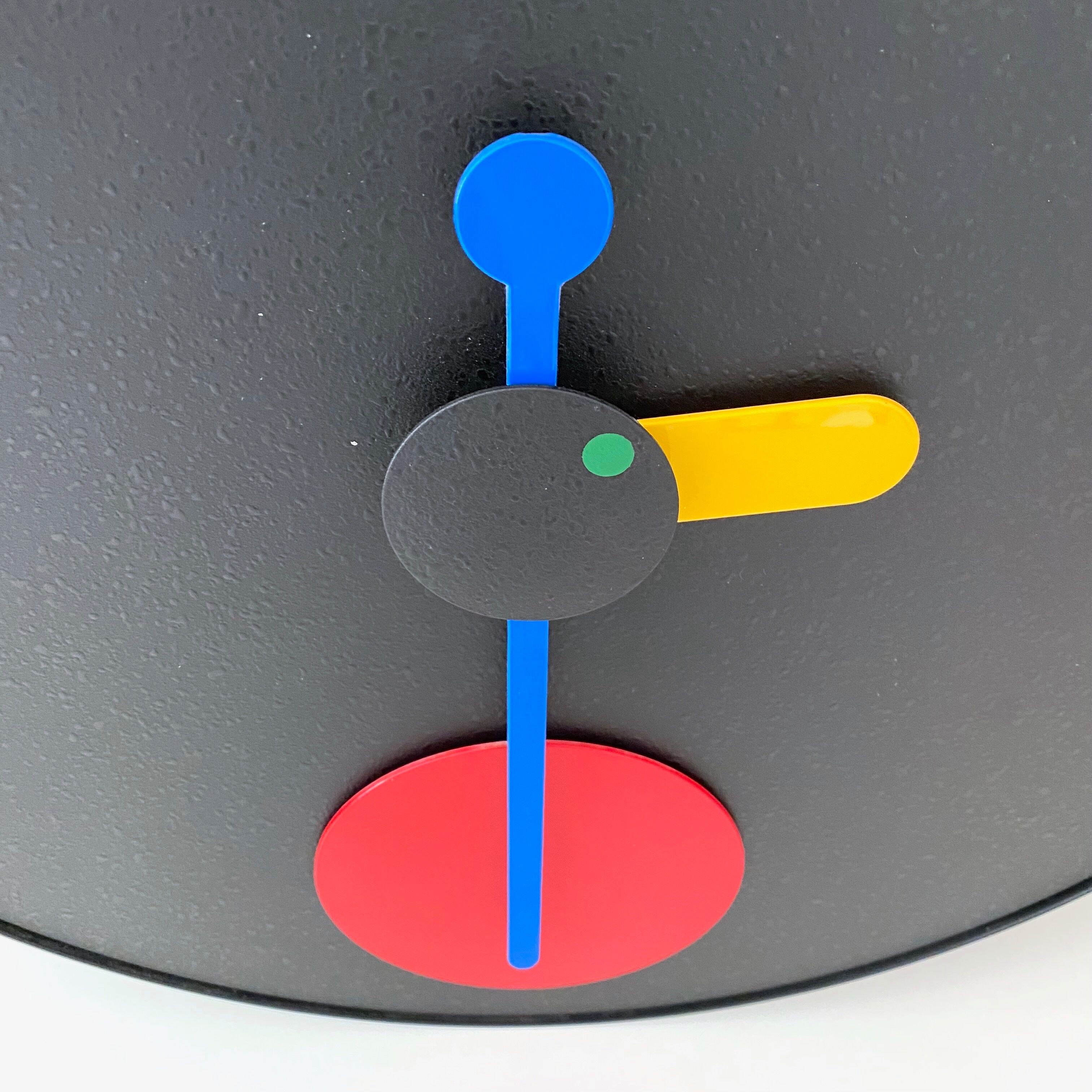 Rexite wall clock Contrattempo, postmodern, Memphis style, made in Italy.