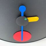 Rexite wall clock Contrattempo, postmodern, Memphis style, made in Italy.