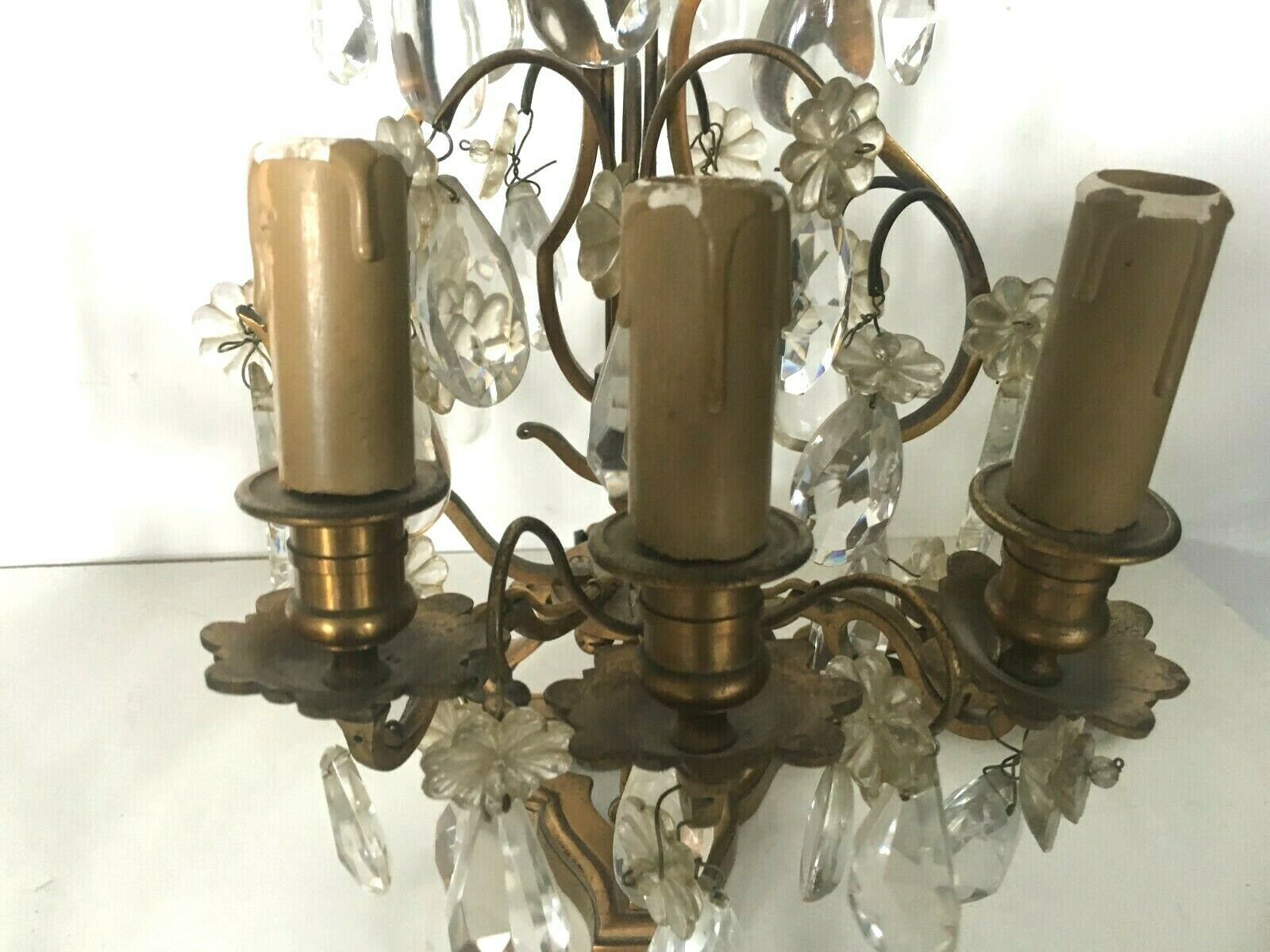 Pair of bronze girandole  20th century