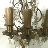 Paire de girandole en bronze a pampilles XX siècle