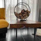 Solid oak beam coffee table
