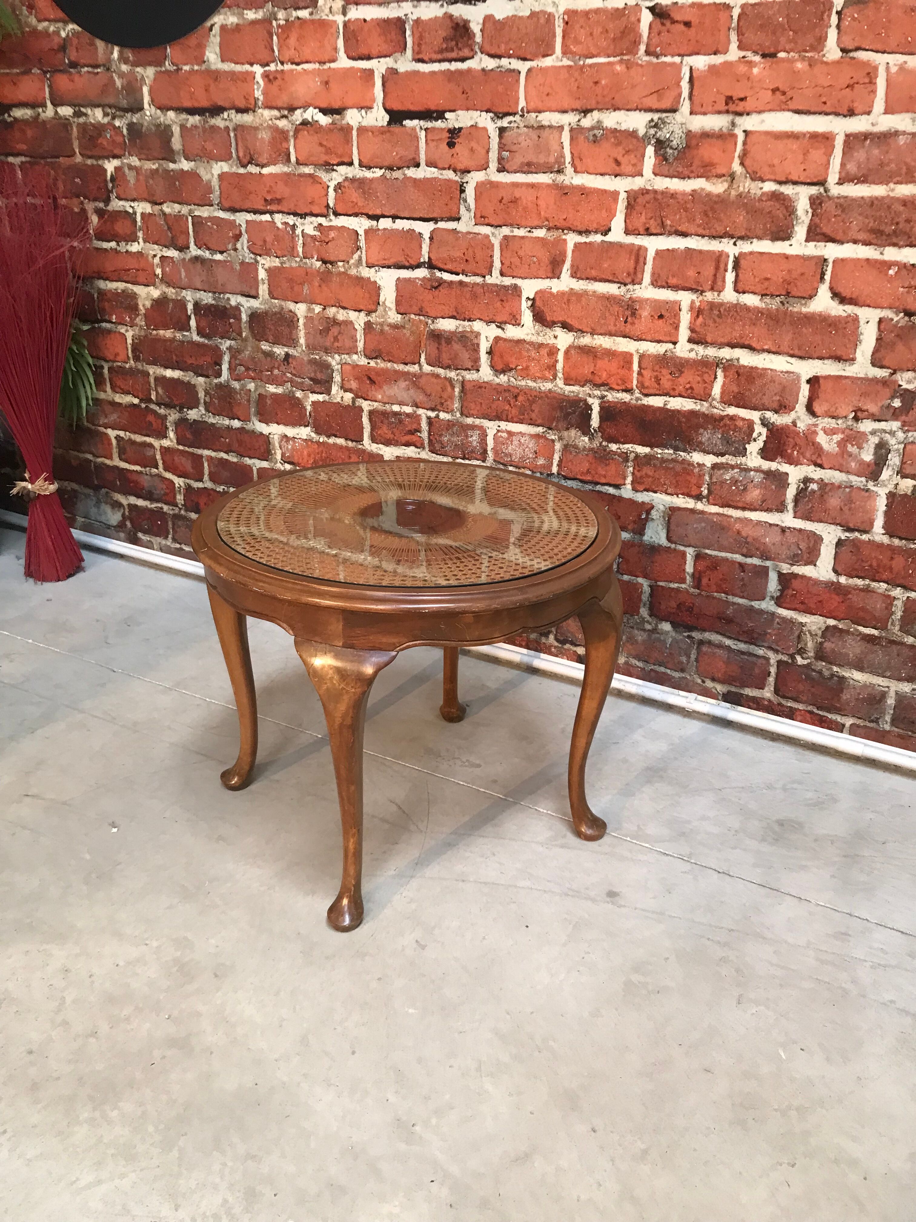 Coffee table in cannage