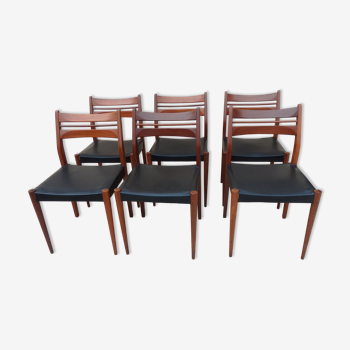 6 vintage Scandinavian teak chairs