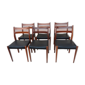 6 vintage Scandinavian teak chairs
