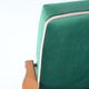 Vintage armchair, fully renovated, 1970s, green bottle velvet, pink edge
