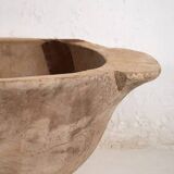 Large antique solid wood bowl (c.1900) #1