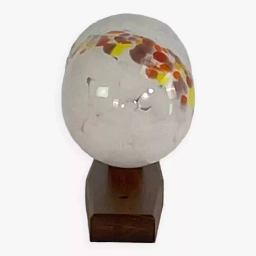 1960s wall lamp in teak and opaline by Guro Leuchten