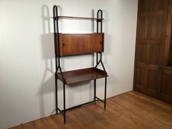 Secrétaire vintage avec rangement fermé et étagère