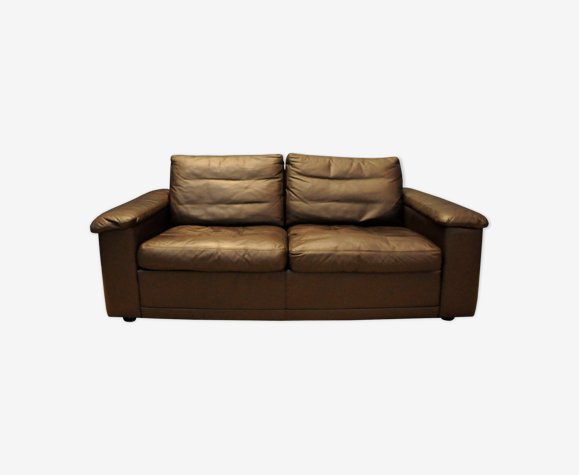 Double Danish leather sofa