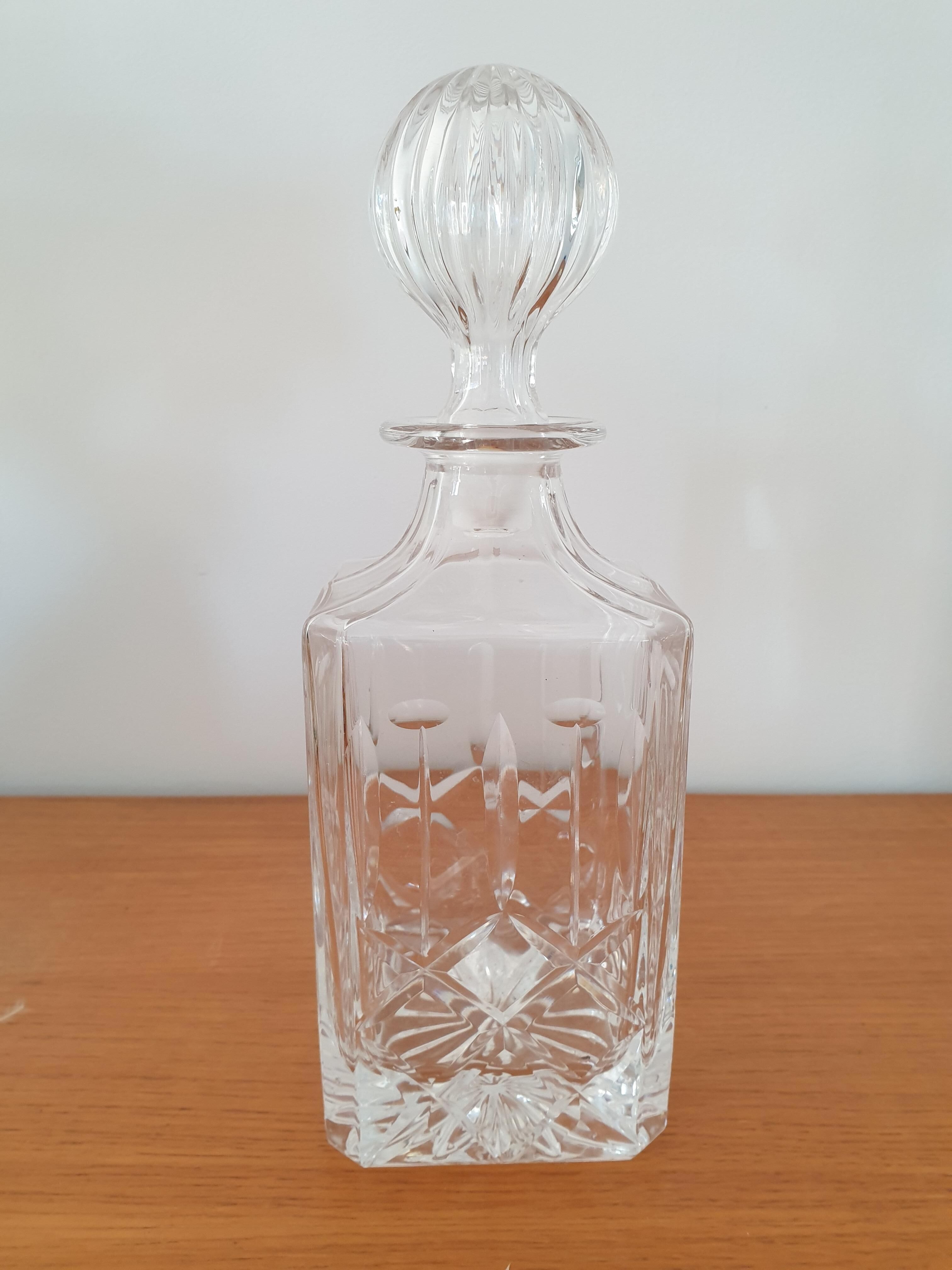 Chiseled glass whisky carafe