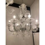 Murano-Style Chandelier in Clear Glass