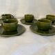 Set of 5 cups in green sandstone