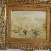 Venice "The Grand Canal" Old painting Oil on canvas