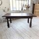 19th-century castle table, carved solid oak, 190cm.