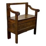19th century fir fireplace bench
