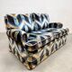 Vintage design Luxury velvet lounge sofa 2 seater 'Geometric lines'