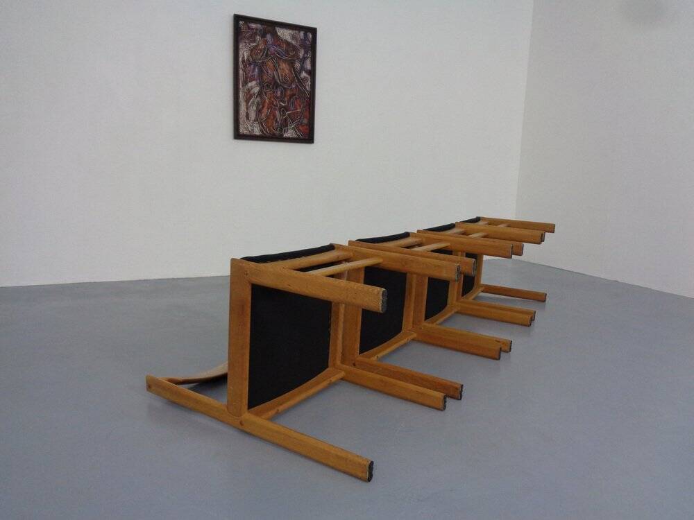 Danish Oak Dining Chairs, Set of 4, 1960s