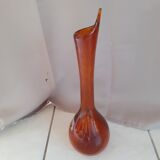 Soliflore en verre jaspé soufflé