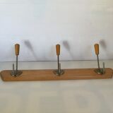Wooden coat rack wall 3 hooks