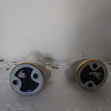 Pair of busts of children made of porcelain biscuits