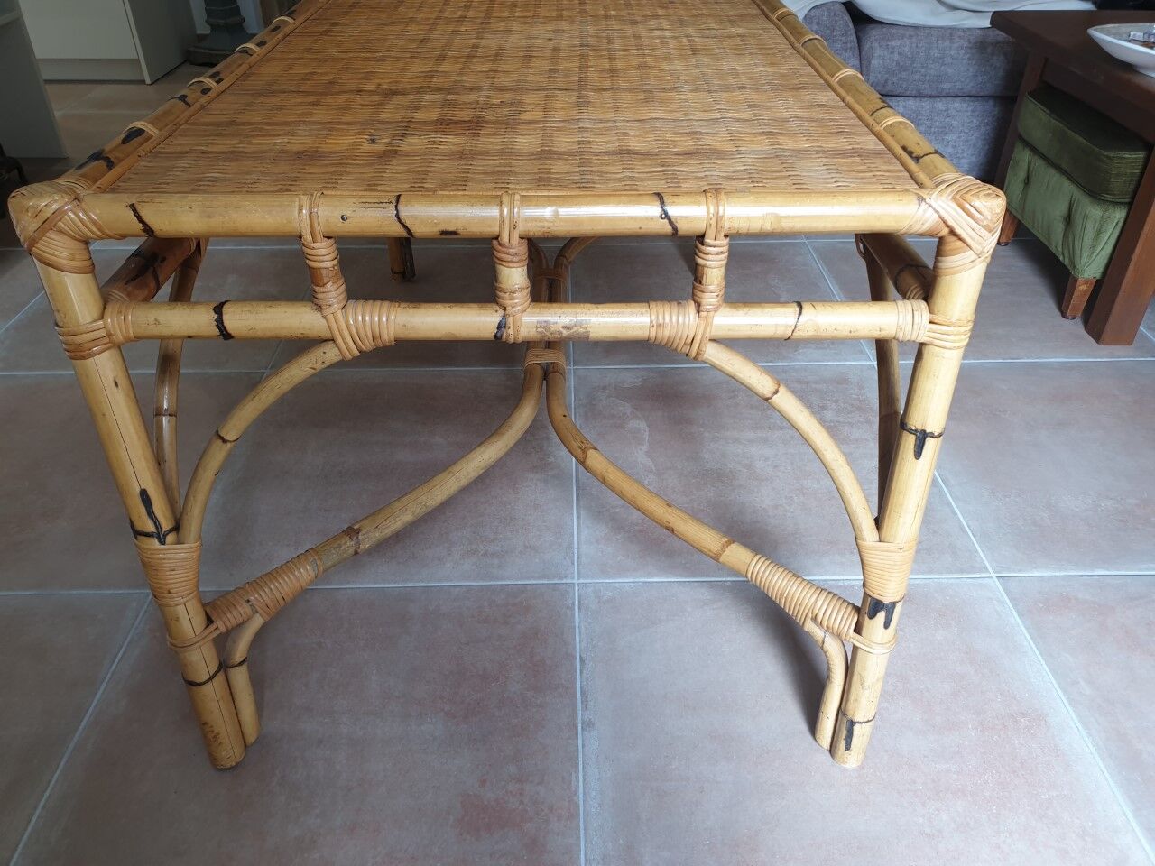 Rattan dining table