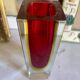 Small red vase made of Murano glass.