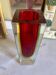Small red vase made of Murano glass.